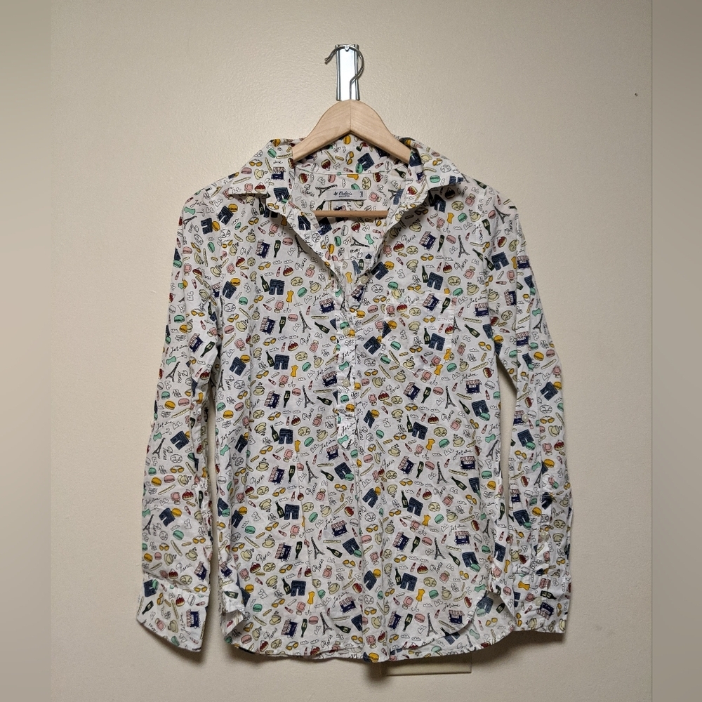 Colin’s Paris Print Button-Up Shirt – Size Small – Regular Fit